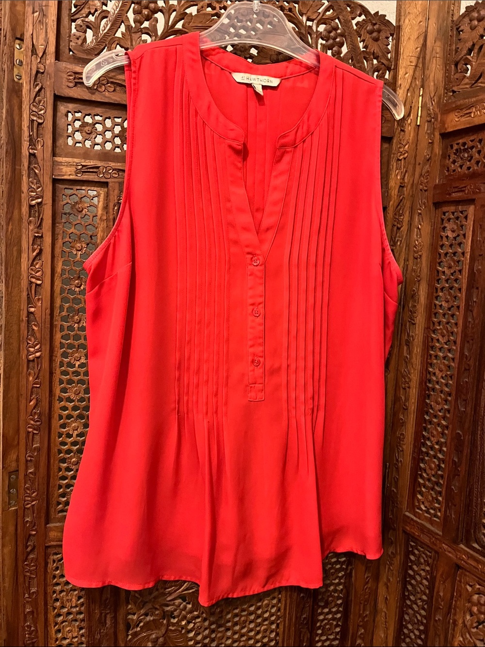 41 Hawthorn Red Pintuck Sleeveless Camisole